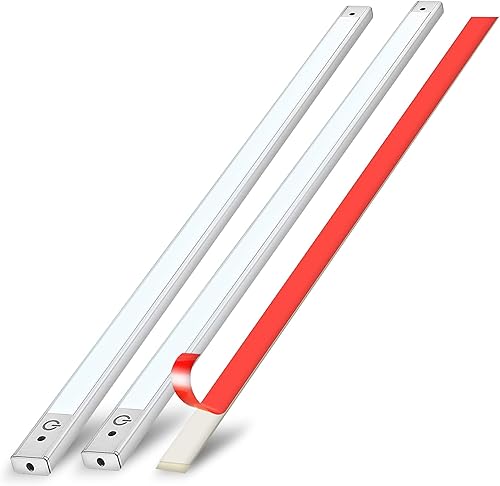 Miniatura 1 de phonar Paquete de 2 luces LED de 24 pulgadas para debajo del gabinete de cocina, luz LED con enchufe cableado para armario (blanco frío)
