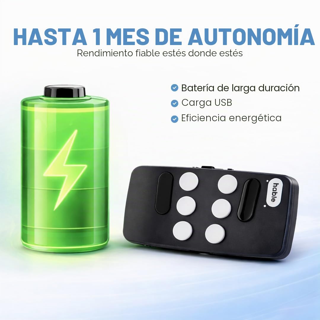 Hable One El Teclado Braille más Compacto para Personas con discapacidad Visual para iPhone, Android y tabletas diseñado para facilitar y agilizar la Escritura de Estudiantes y Personas ciegas