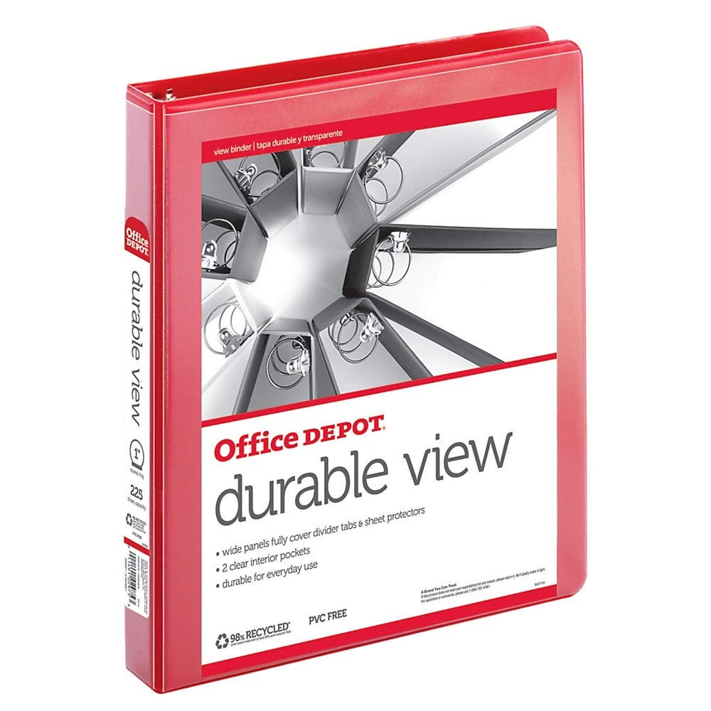 Avery 17467 - Durable Vinyl EZ-Turn Ring View Binder, 11 x 8-1/2, 1" Capacity, Red