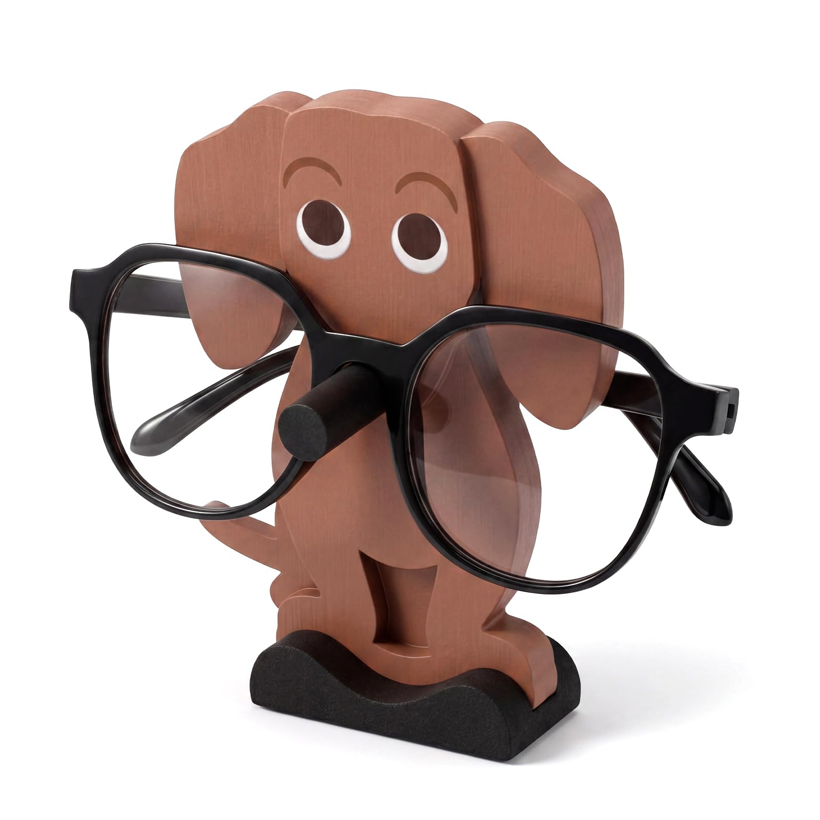 Support de lunettes teckel en bois cadeau mignon pour de bureau