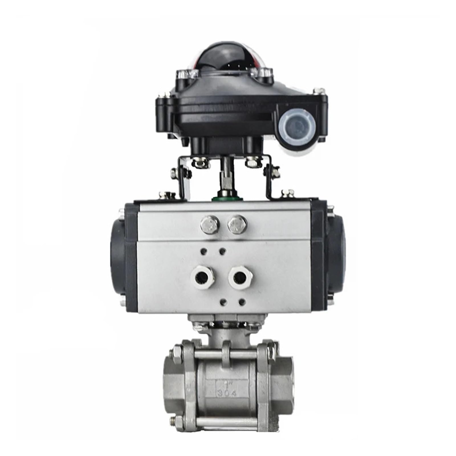 Huuoqiwy One Color 1" Pneumatic Ball With Limit Switch Signal Feedback Three Piece High Platform Stainless Steel Q611f-16P Double Acting