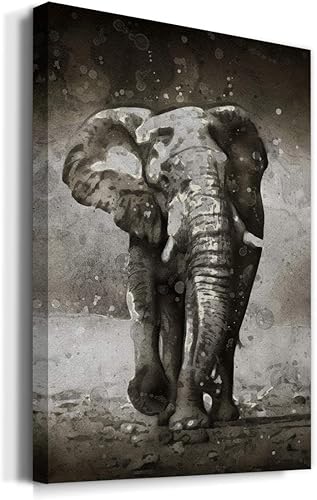 Miniatura 2 de Lienzo decorativo para pared envuelto en acuarela con elefante