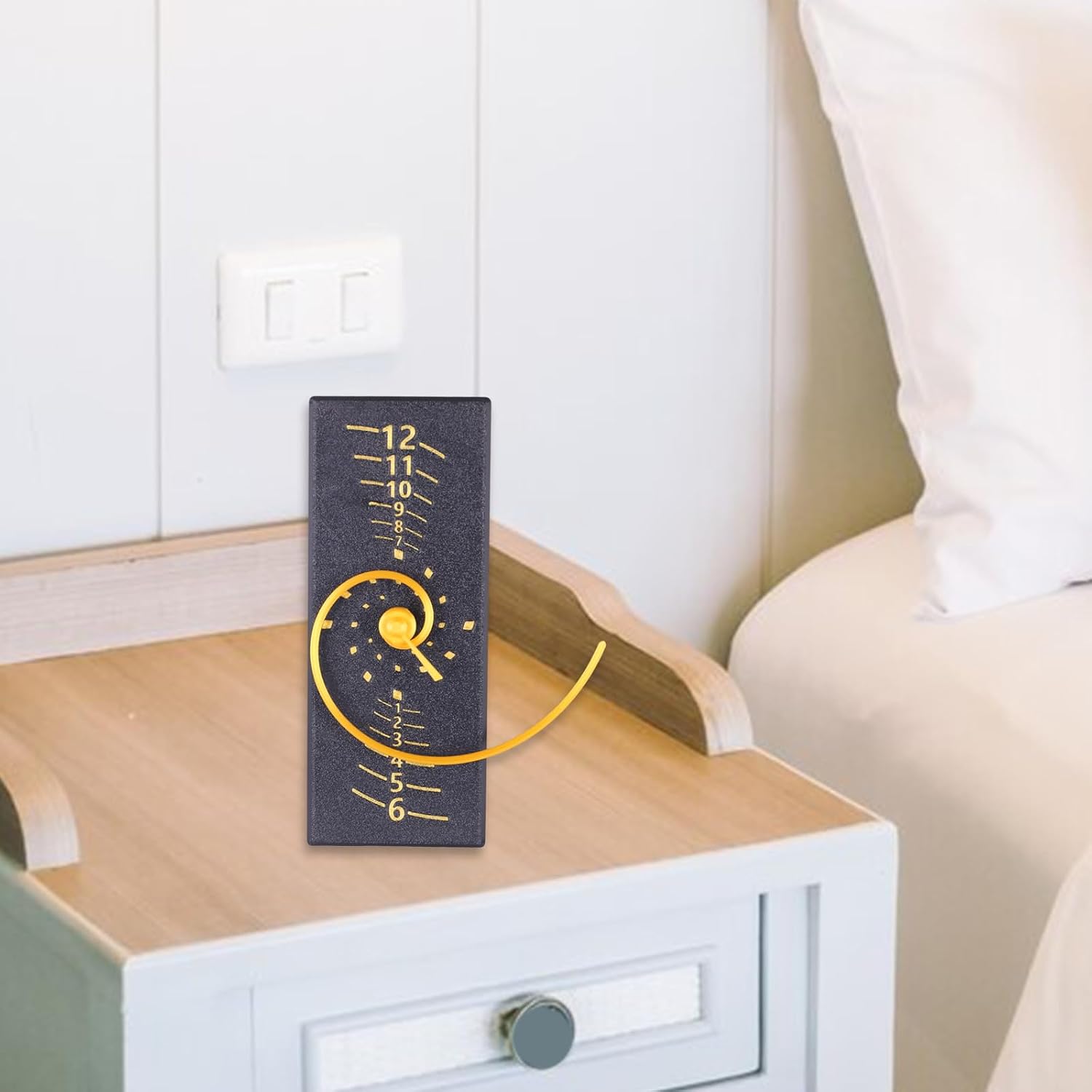 hejhncii Stylish Fibonaccis Clock with Innovative Time Display Spirals Pointers Battery Operated Wall Display Home Decors Wall