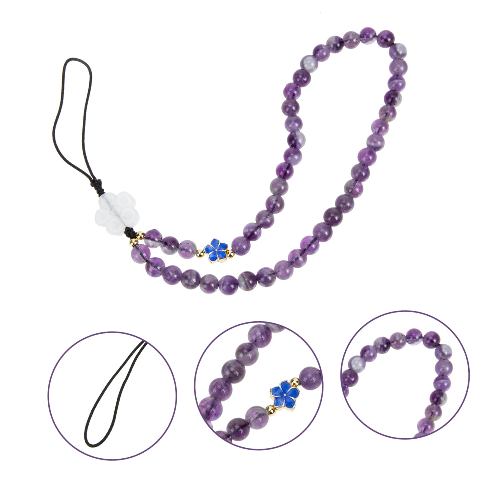 DOITOOL 5 Exquisitas Cuentas De Cristal Para Cordón De Muñeca De Teléfono Colgante Para Teléfono Móvil Decoración Para Teléfono.