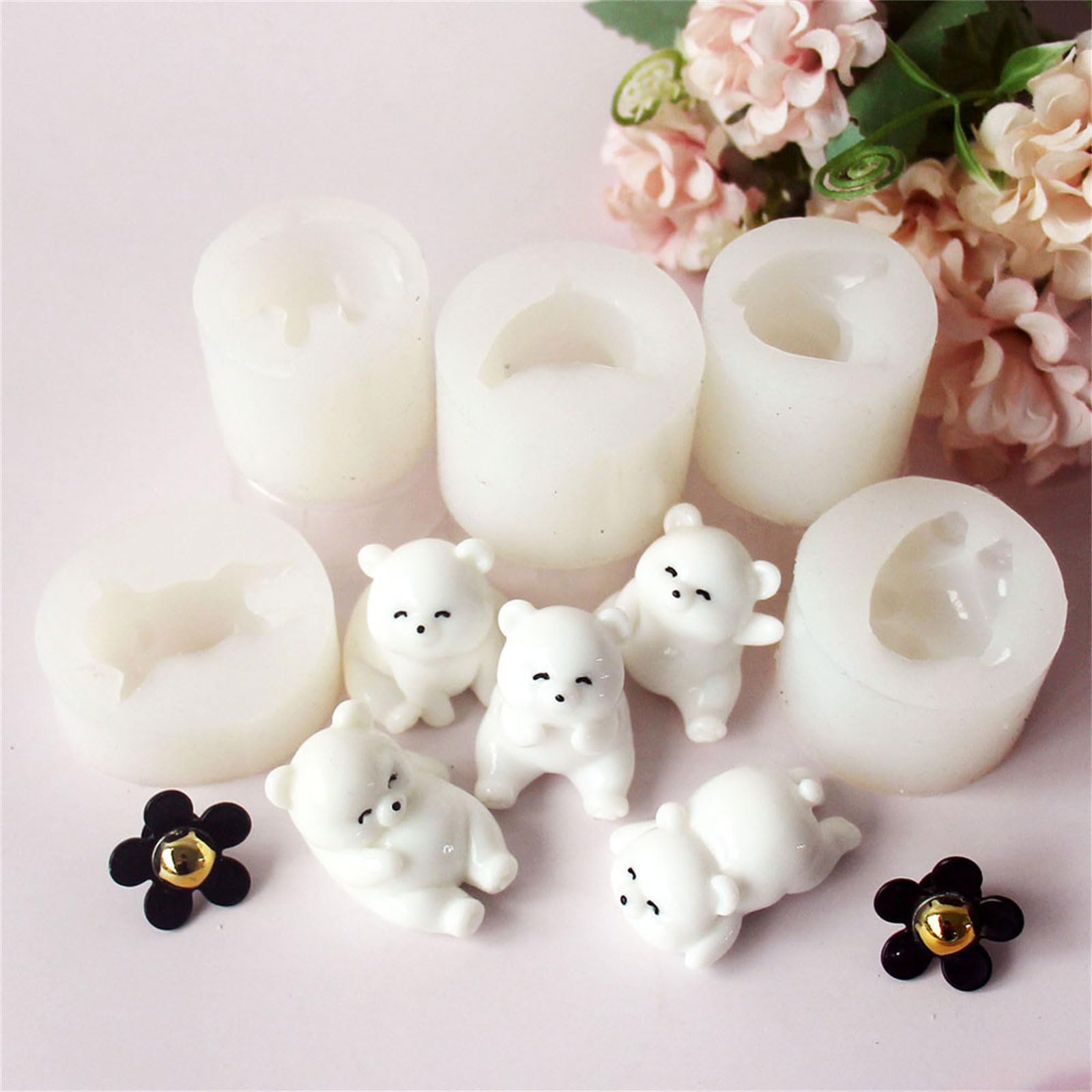 Prácticos moldes de silicona para hornear osos para fiestas, moldes de oso de silicona para pastel de chocolate y caramelo