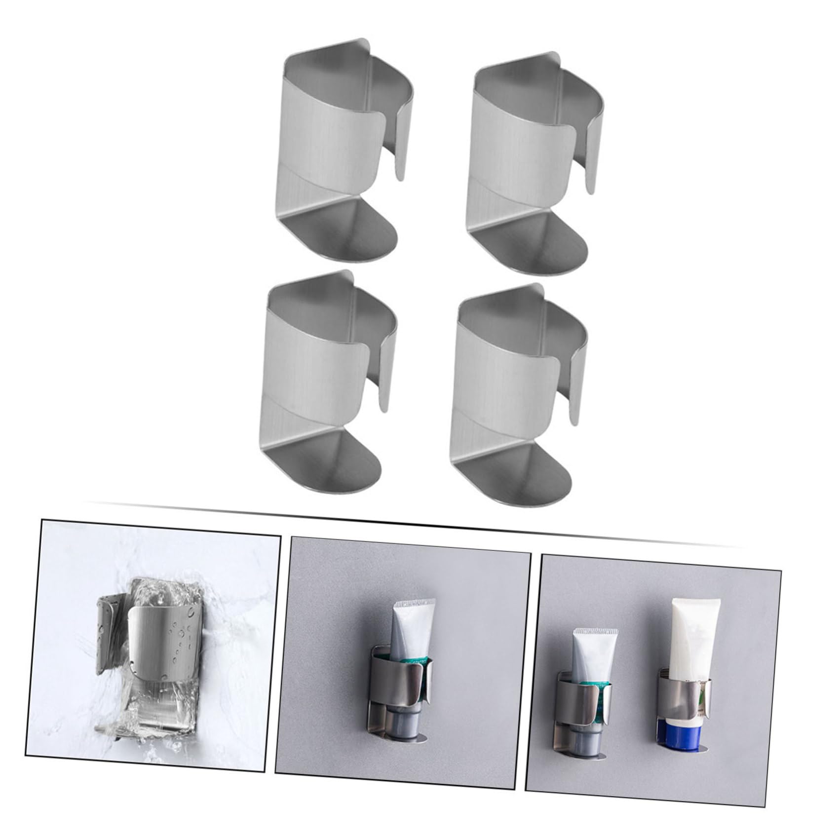 IMIKEYA 4pezzi Porta Spazzolino Elettrico da Muro Portaspazzolini da Bagno senza Chiodi Porta Spazzolini per Casa Organizzatore per Articoli da Toeletta