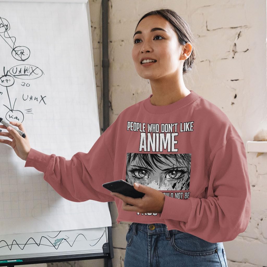 Anime Lover Cropped Long Sleeve T-Shirt - Anime Themed Gifts - Gift for Her