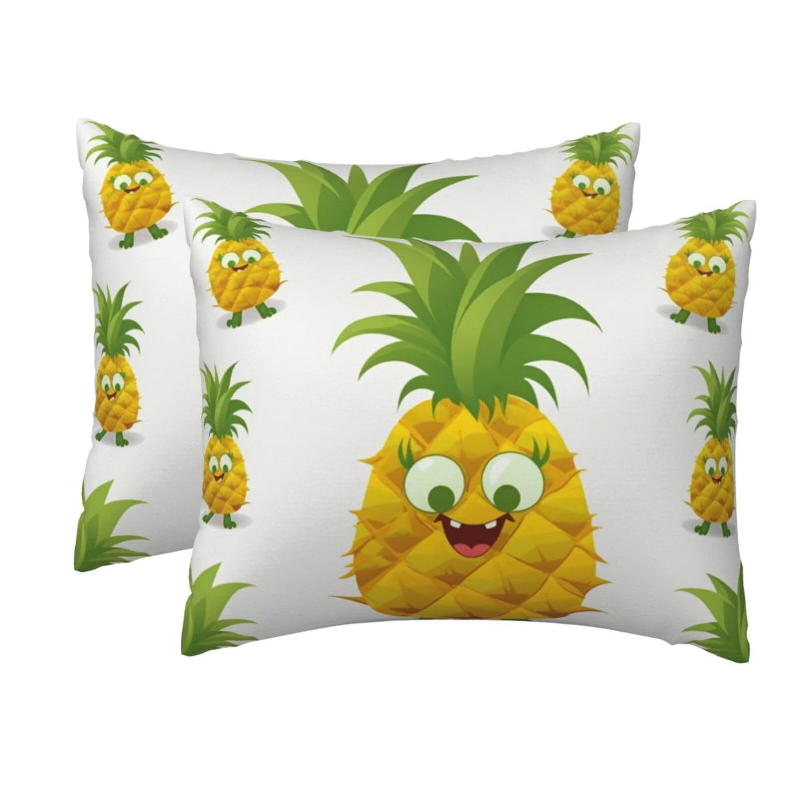 2 Pack Standard Size Pillow Cases for Hair and Skin Soft Breathable Pillow Case Covers with Hidden Zipper Pineapple Pillowcase 20x26 Inches Pillow Cover for Sleeping Gift
