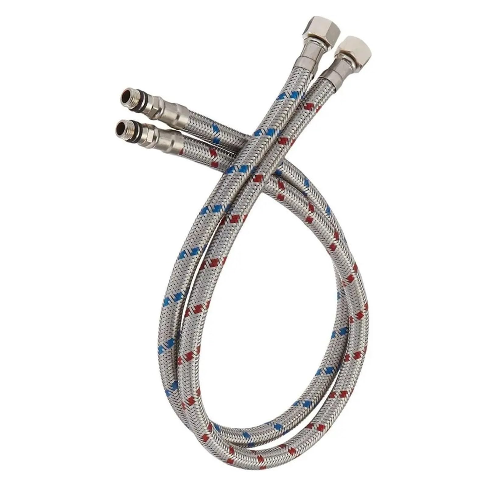 ZQFHSX Stainless Steel Braided Hose, Faucet Hose Replacement for Cold and Hot Water Silver Multiple Sizes(60cm)