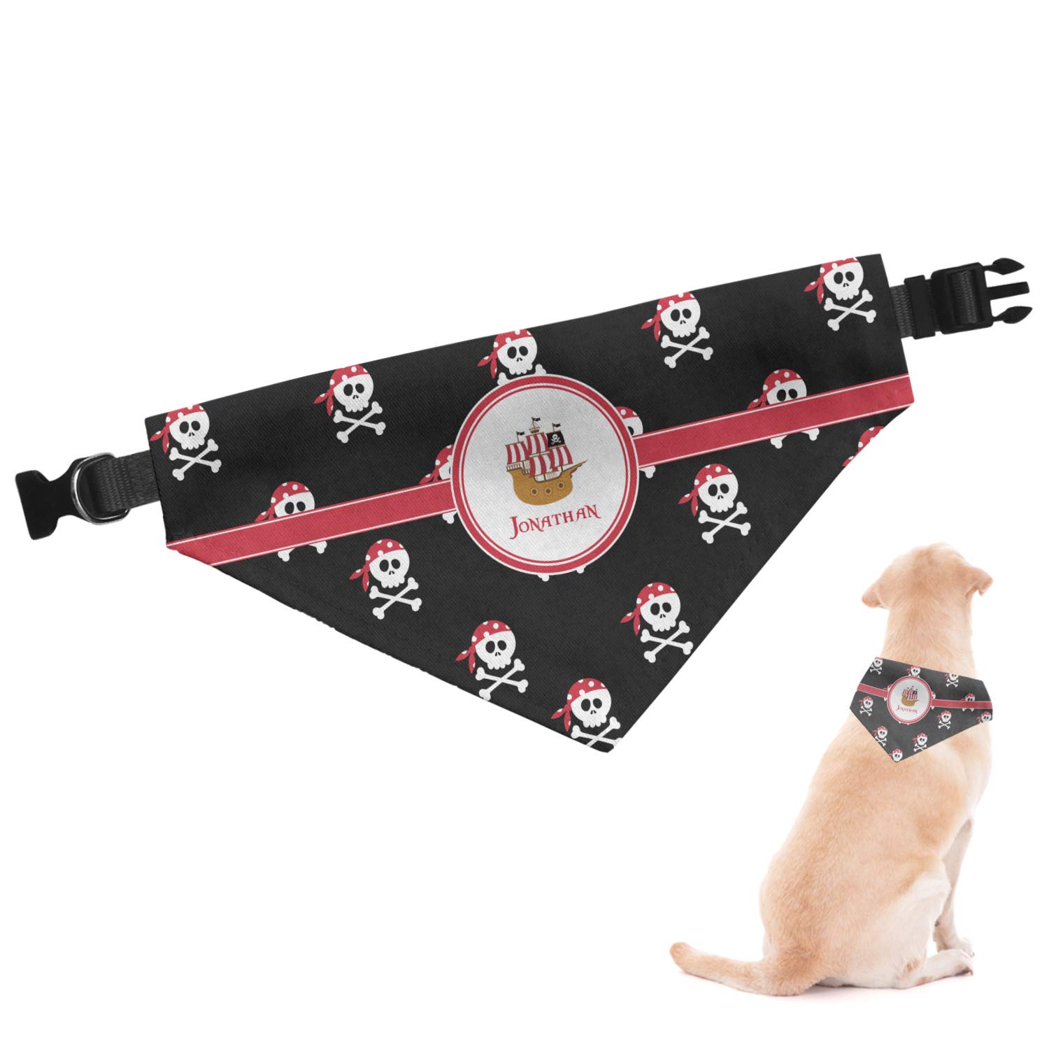 RNK Shops Personalized Pirate Dog Bandana - XLarge