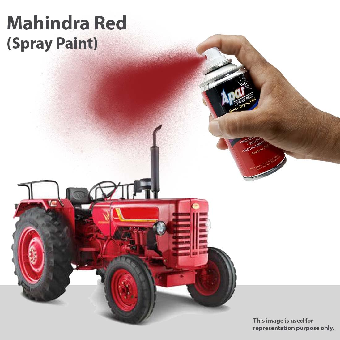 APAR Spray Paint Mah. Red-225 ml,(Pack of 2) Compatible for Mahindra Tractors 1