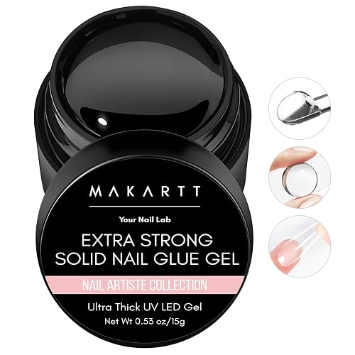 Makartt Solid Nail Glue Gel for Press-Ons, 15g Jar, No