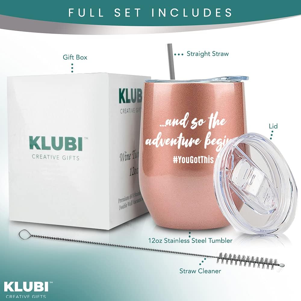 Hot Deals Congratulations Gifts for Women And So The Adventure Begins Tumbler for Wine -Gift Ideas for Graduation Gifts For Her 2020, Inspirational, Motivational, Divorce, Going Away, Coworker, Farewell