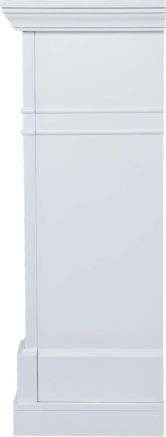 SEI Furniture Darvingmore Color Changing Fireplace w/Marble Surround, White/Brown