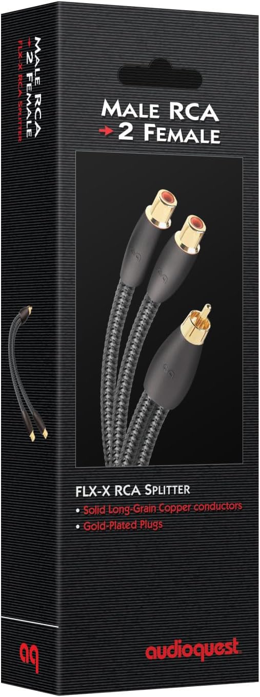 AudioQuest Y splitter - one RCA male to two RCA female 6in (15.24cm) cable
