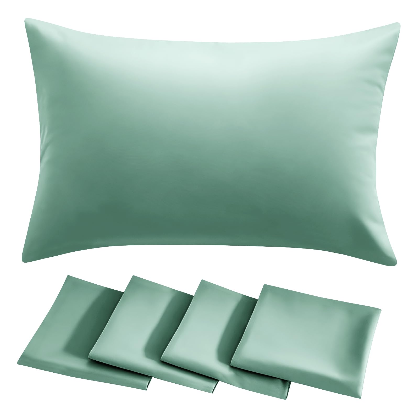 RUIKASI Green Pillow Cases 4 Pack