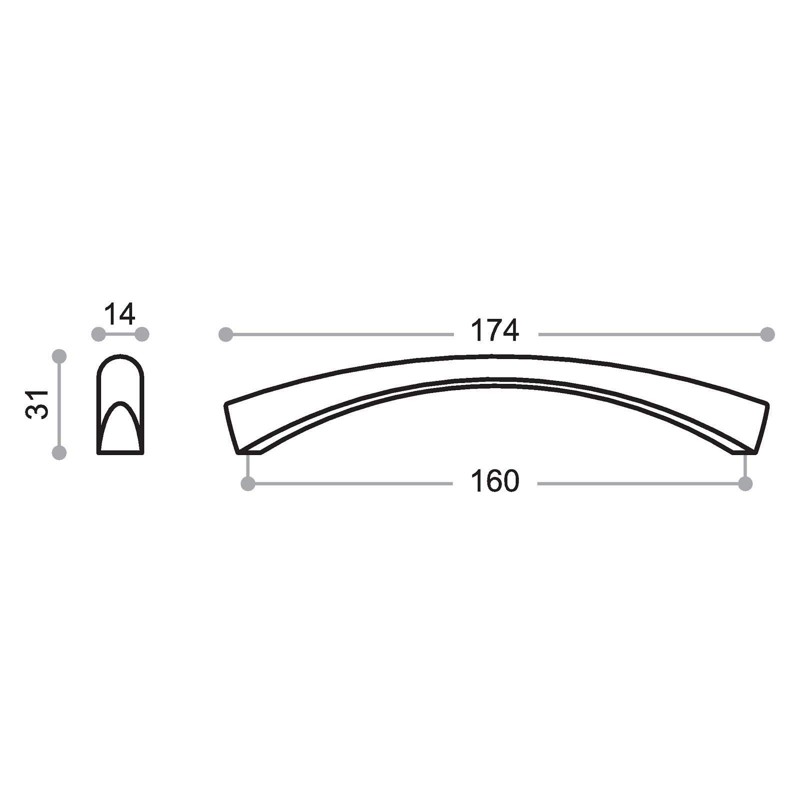 10 x uchwyt meblowy DANI o wyglądzie stali szlachetnej BA 160 mm uchwyt do szafki uchwyt kuchenny ekskluzywny designerski uchwyt firmy Junker Design