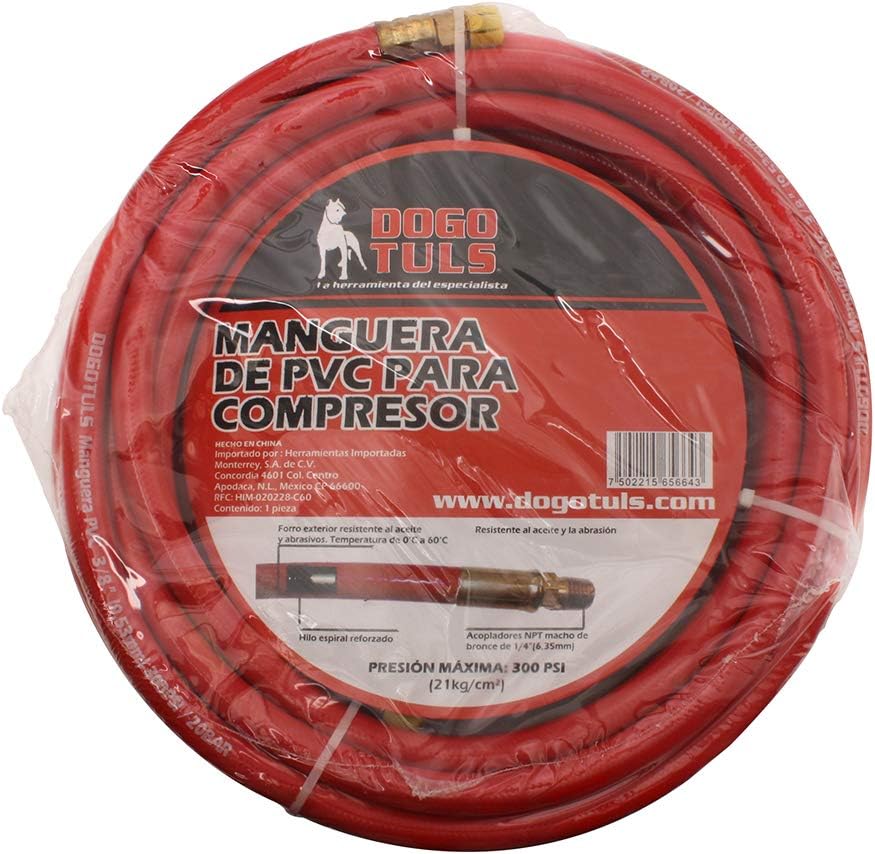 PVC hose 3/8"X 25' NPT 1/4" 300 PSI