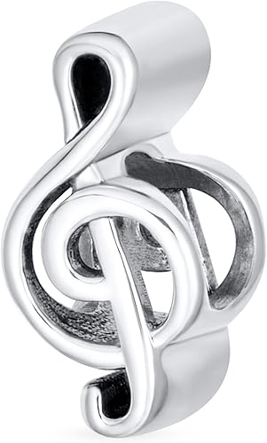 Miniatura 5 de Bling Jewelry Musician Pianist Keys Music Student Grand Piano Rock Star Electric Guitar Bead Charm For Women Teen Oxidized .925 Sterling Silver Fits