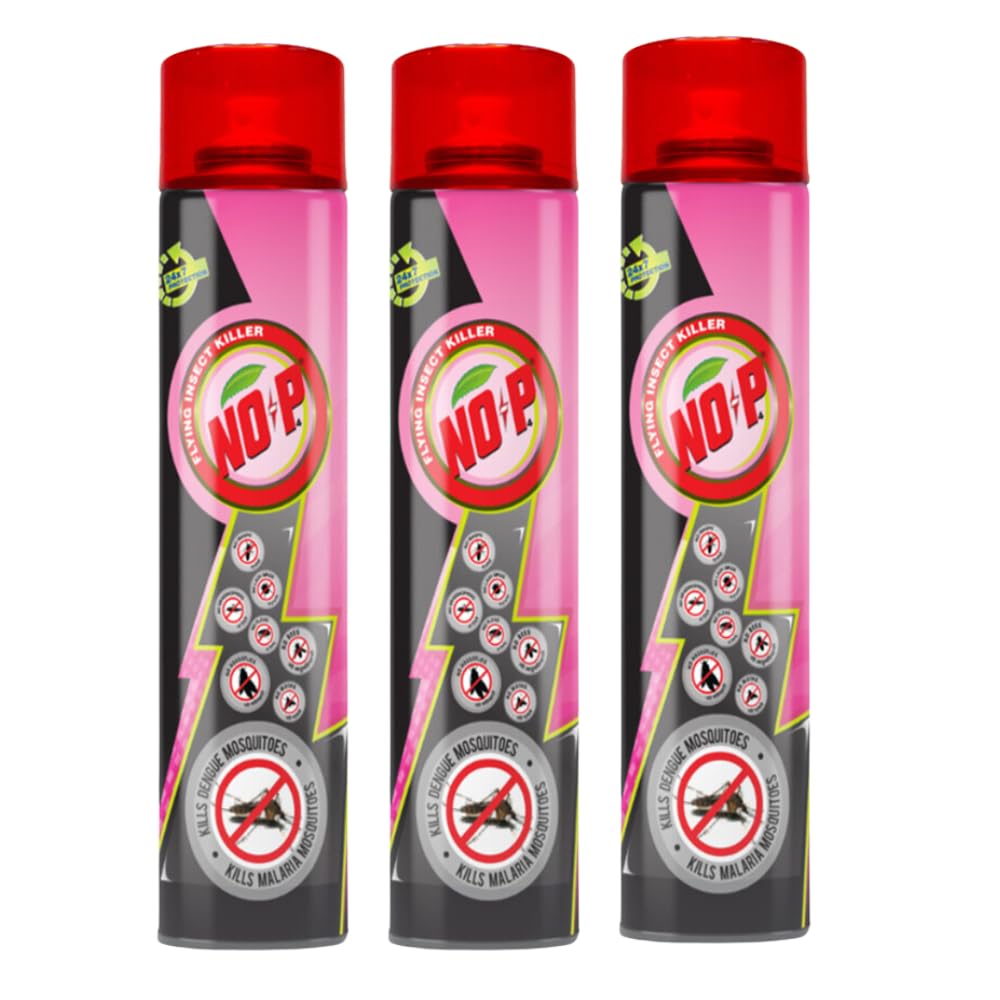 NO-P Mosquito and Flying Insect Killer Spray Instant Mosquito Repellent | All round protection from Dengue and Malaria | Fresh Natural Fragrance 320ML Pack of 3