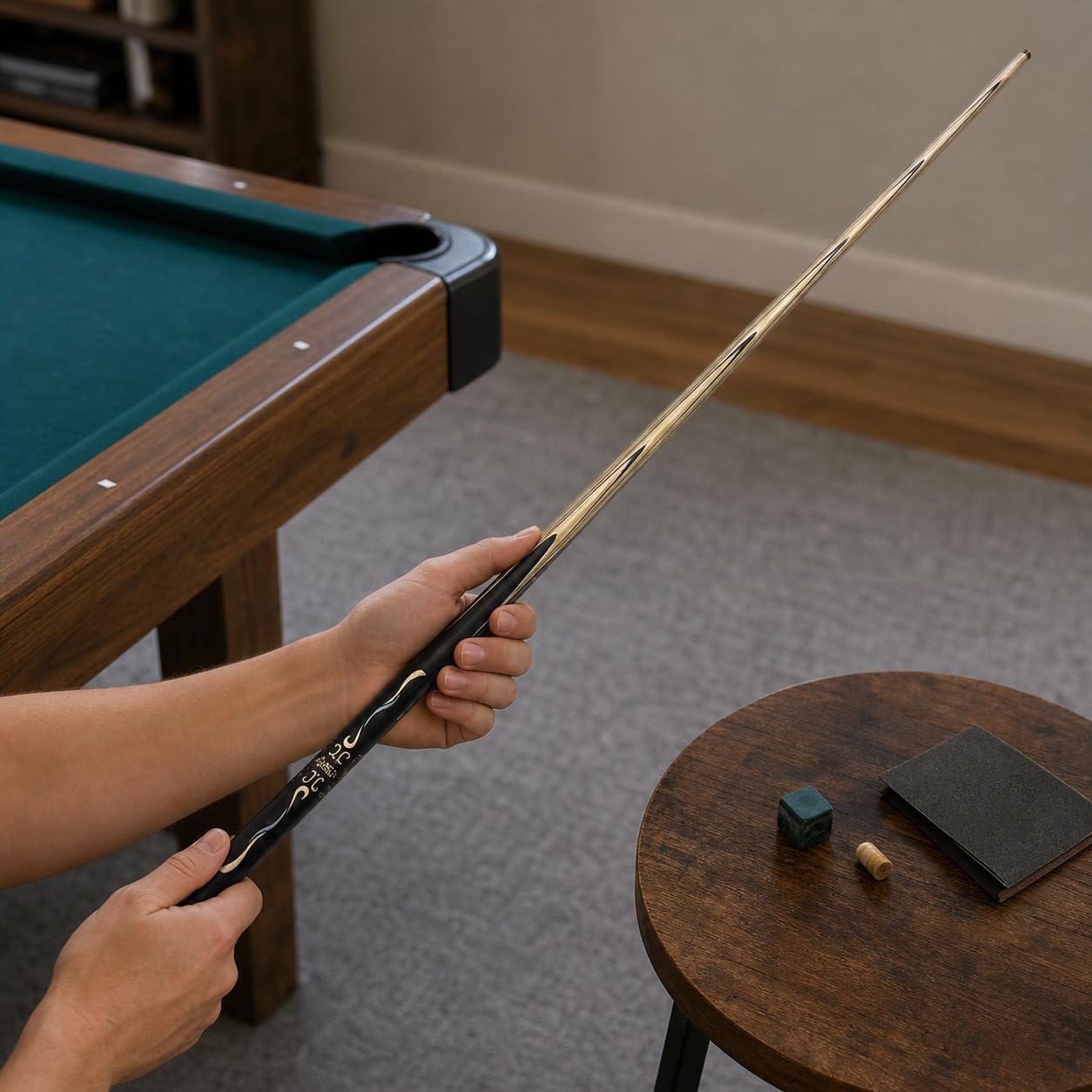 Amazon.co.jp: Yunmeryker ビリヤード キュー, 木製一体型プールキュー