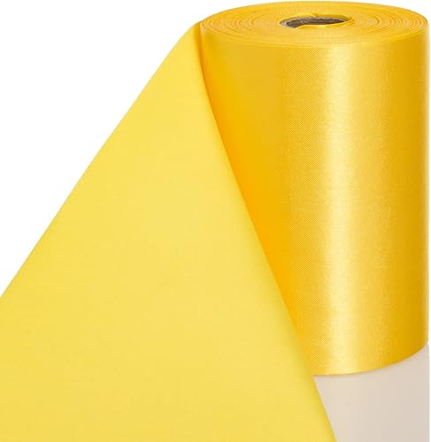 Miniatura 9 de ATRBB Cinta de satén dorada de 4 pulgadas de ancho, 27 yardas suave, sin arrugas y consecutivas cinta de tela sólida para ceremonia de corte