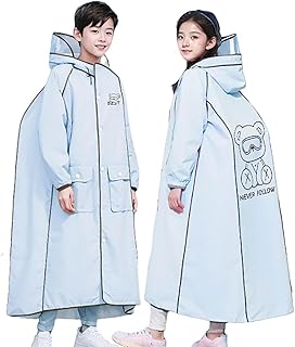 Año Con Primavera, Verano Chicos Niñas Color Sólido Abotonado Grueso Poncho Impermeable Ponchos De Lluvia Niño 98