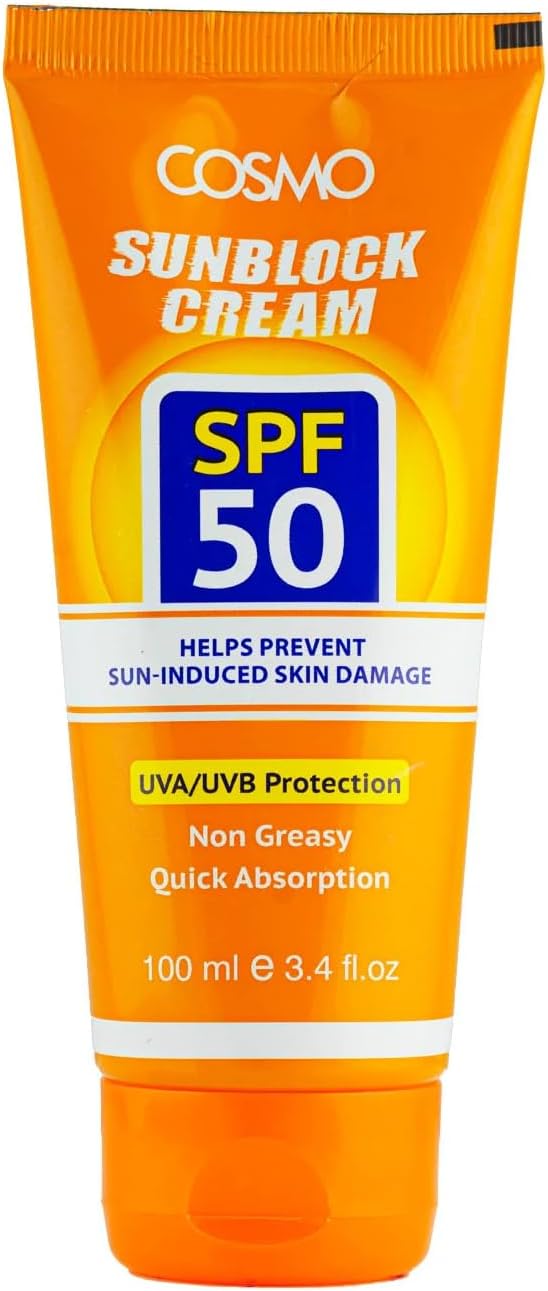 CD COSMO DESIGNS Sunblock Cream Spf 50, Uva/UVB Protection, Prevent Sun Inducted Skin Damage, Non Greasy, For Men and Women - 100ml