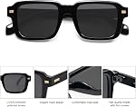 SOJOS Big Trendy Square Polarized Sunglasses Mens Womens, Retro Large Chunky Oversized Rectangle Shades SJ2345