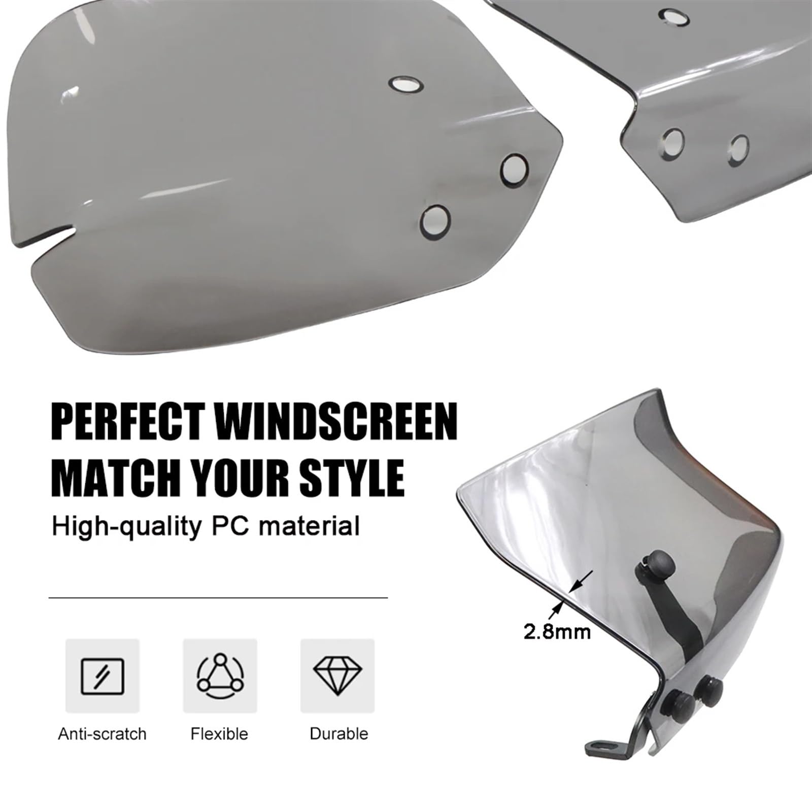 Shkalacar Protège-mains Moto ABS Transparent – Compatible BMW R1200GS, F800GS, S1000XR Et Autres Modèles (2013-2018)