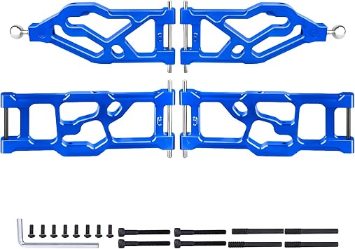 Aluminum Suspension Arms Set Front Lower & Rear Lower for Arrma Kraton 8S Upgrades, fit Outcast 8S BLX, Replaces ARA330589 ARA330590 Blue