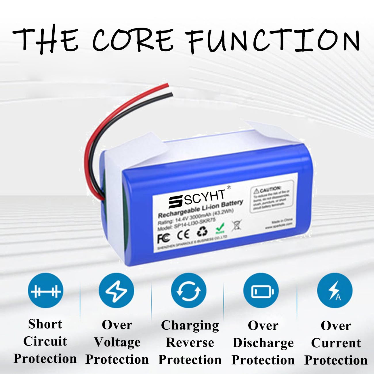 Akumulator litowy 14,4 V 3000 mAh Akumulator litowo-jonowy 14,4 V Akumulatory zamienne do silników maks. 50 W do głośnika i pilota zdalnego sterowania Zabawka