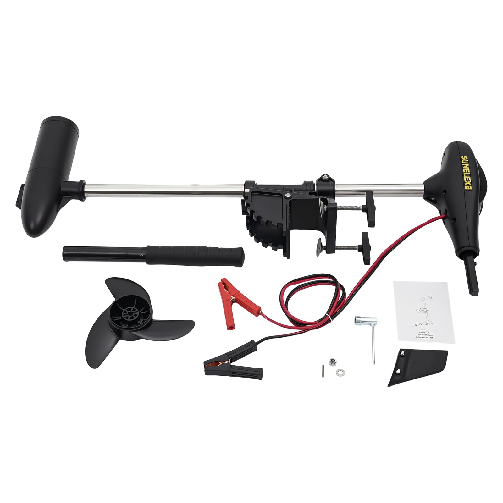 Motor fueraborda eléctrico de 12 V, 408 W, 100 A, mango de control retráctil, 5 marchas hacia adelante y 3 marcha atrás, motor fueraborda para botes inflables, barcos de pesca, botes auxiliares