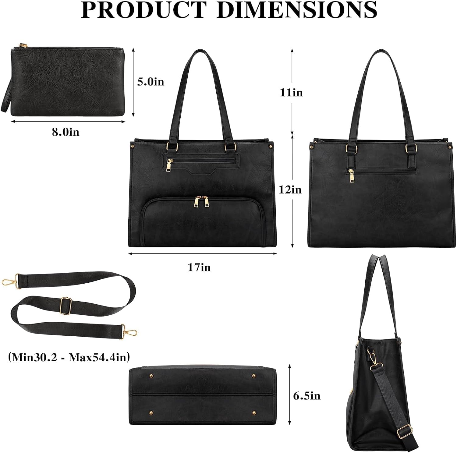 KKXIU Lunch Tote Bag for Women - 15.6" Laptop Bag with Insulated Lunch Compartment, Quilted Lunch Tote Purse - Image 6