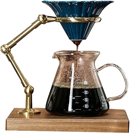Amazon コーヒードリップスタンド 真鍮 折り畳み コーヒースタンド 高さ調整可 木製の台座 簡易組立 耐久性と安定性 ローズウッド Gidoke サイドテーブル