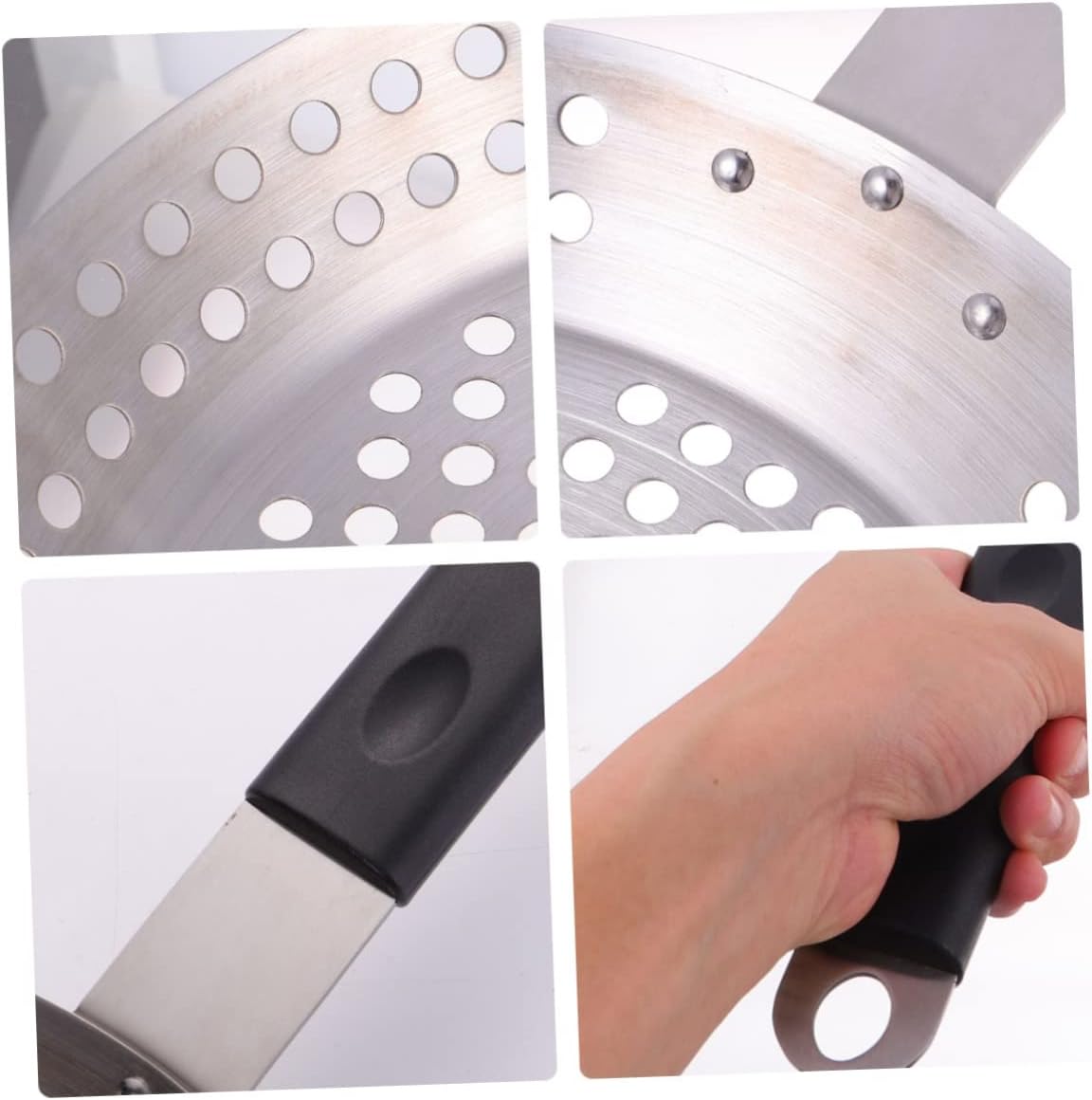 iplusmile Stainless Steel Barbecue Plate Outdoor Bbq Tool Non Stick Grill Pan for Steaks Chicken Fish Burgers Vegetables with Grease Drainage and Even Heating for Home and Barbecues