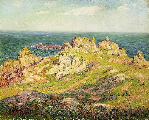 Tableau Les rochers d'Henri Moret habillez un mur vide avec du vintage 60x90