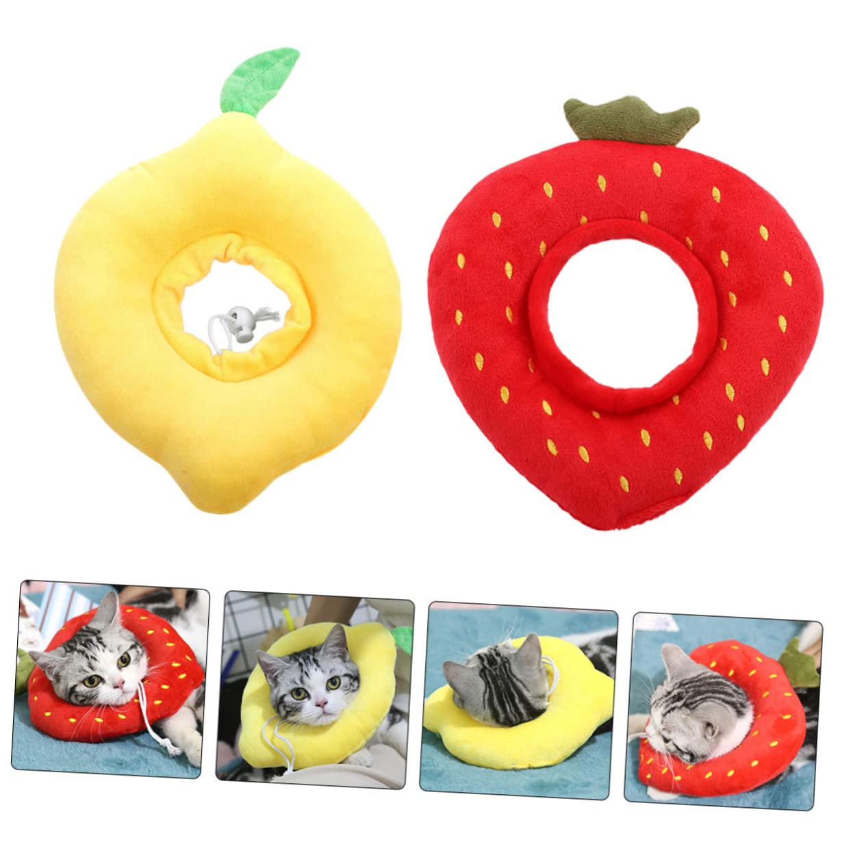 FRCOLOR 6 Piezas círculo de Elizabeth Cono de cirugía para Perros Collar de recuperación para Mascotas Collar de Gato Protector de Cuello de Gato limón Suministros de Mascotas