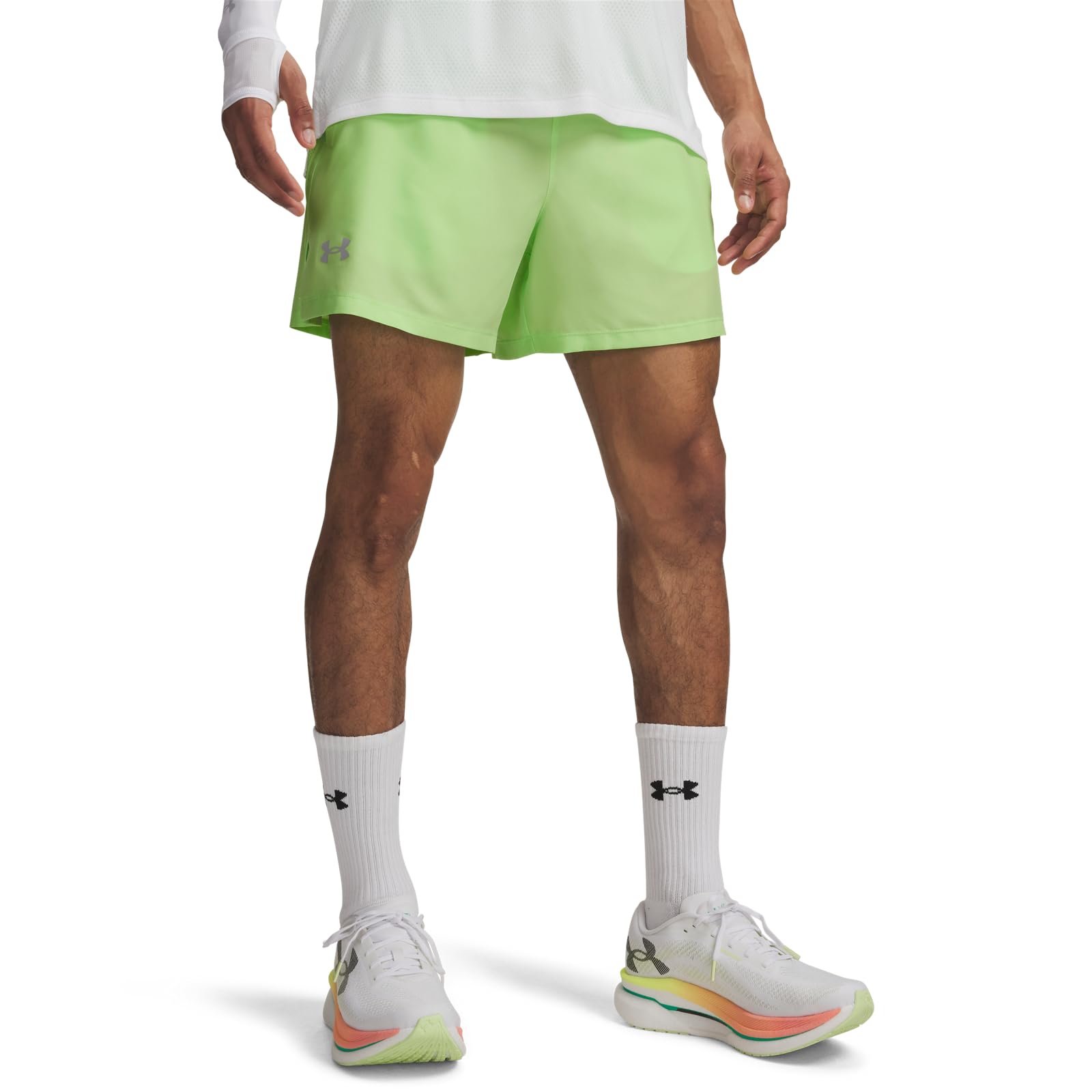 Under Armour UA Launch 5'' Shorts - Lumos Lime/Lumos Lime/Reflective - LG