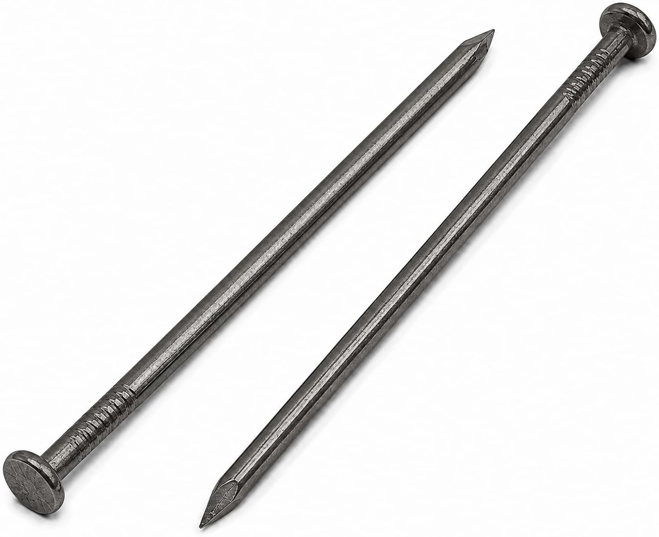 (Pack of 8) Carbon Steel 15/64" x 7-7/8" (6.0 x 200 mm) Construction Nails Flat Round Head Multi-Purpose Common Wire Nails Woodworking