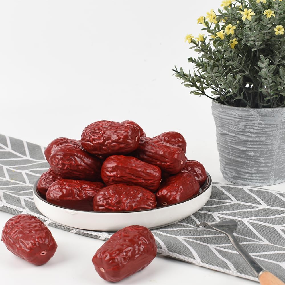 Artificial Red Date Fake Fruit Decoration Highly Simulated 20 PCS