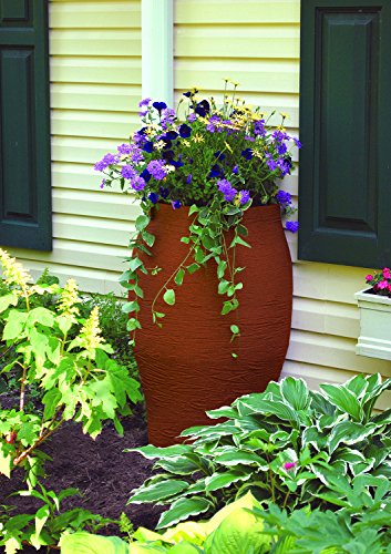 Emsco Group 2232-1 Rescue Flatback Stoneware, 50 Gallons, Terracotta 50 Gallon rain Barrel urn, Terra Cotta