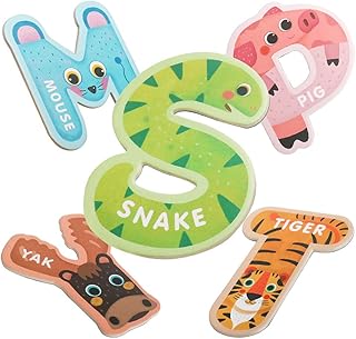 ABC Letter Cute Animals Fridge Jumbo Large Alphabet Magnets Preschool Learning Spelling Stick Refrigerator Magnetic Uppercase Colorful Game Toys Set for Kids Toddlers 3 4 5 Years Old