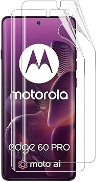 Full Screen Protection Film for Motorola Moto EDGE 60 Pro/60S Pro, Non-Glass, High Transparency, Shock Resistant, Anti-Fingerprint, Ultra-Thin TPU Protective Film, No Air Bubbles, Full