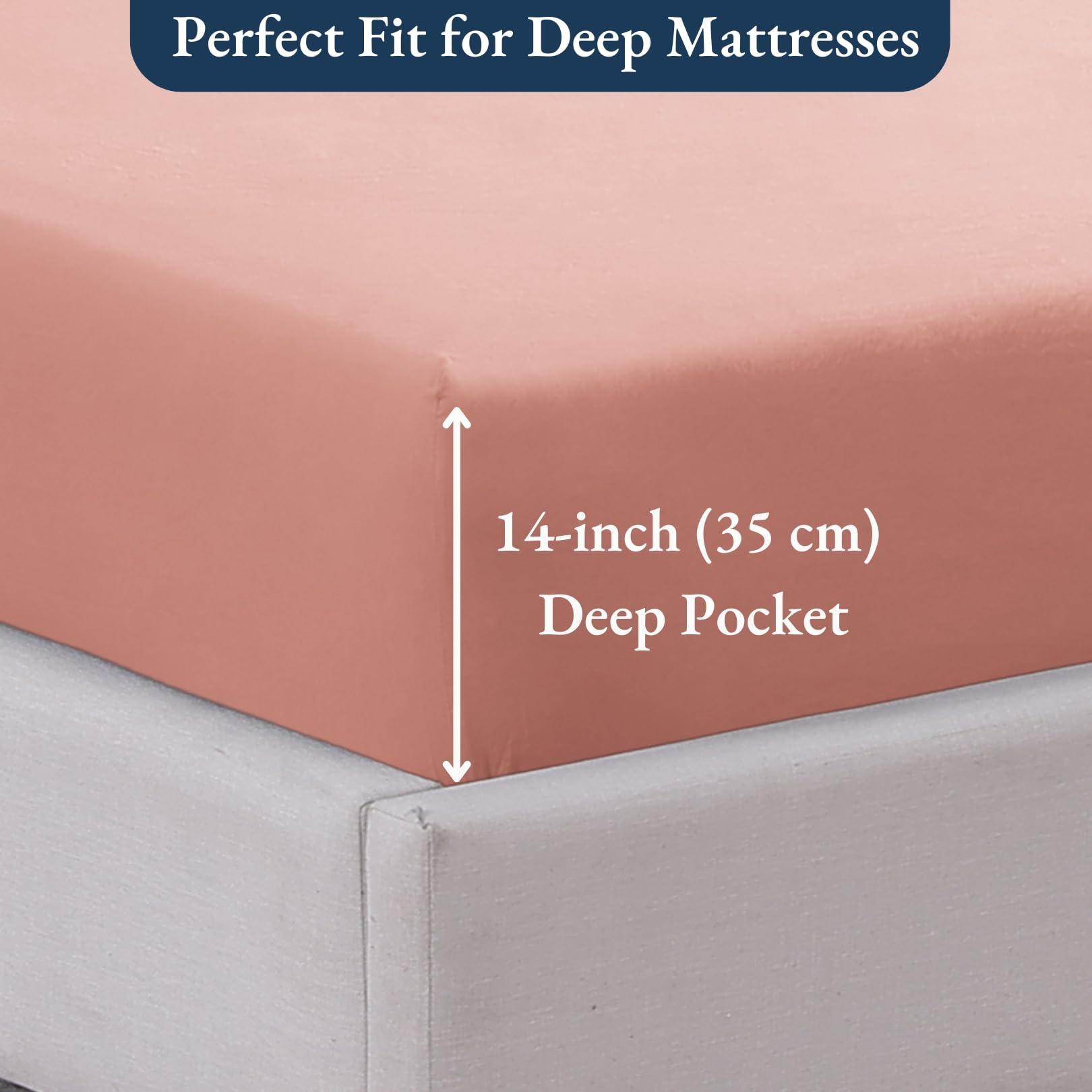 Fitted Sheet Double, Rose Dawn, Pre-Washed, Deep Pocket 14 inch (35 cm), Easy Care, Soft Brushed Microfibre Fabric - Image 4