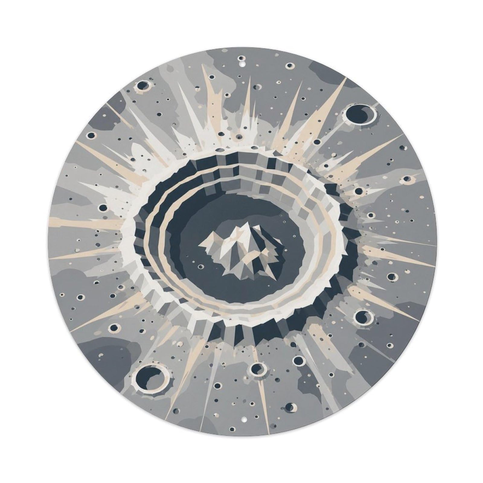 Celestial Orbit Moon Copernicus Crater Starscape Metal Tin Sign Plaque Wall Decor for Cafe, Man Cave, Club Bar, Office, Home Garden Round Metal Poster 8x8Inch