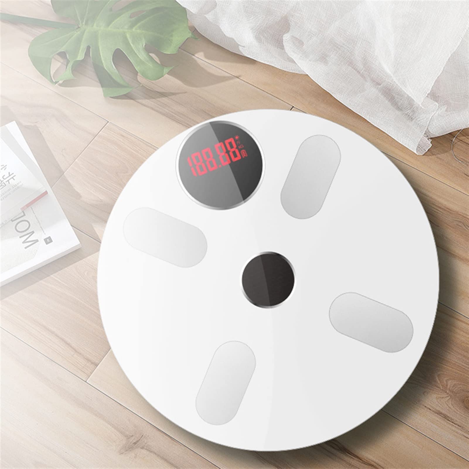 JINGYAN Cyfrowa waga łazienkowa Body Fat Scale Balance Scales Smart Electronic LED Digital Weighing Bath(Pink)