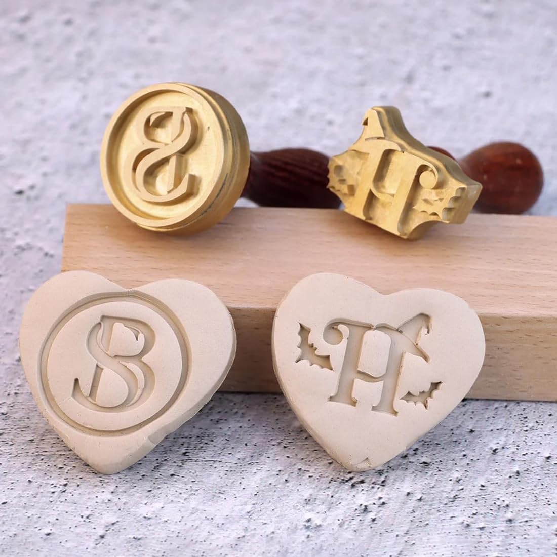 Vniqloo Brass Custom Pottery Stamp - Personalized Ceramic Stamp For Clay And Soap Making - Handmade Pottery Making Tool