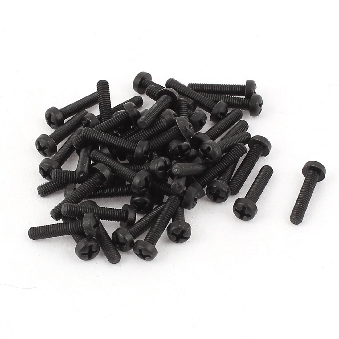 Uxcell Black Sourcingmap M2.5 X 12Mm Nylon Phillips Cross Pan Head Machine Screws 50 Pcs