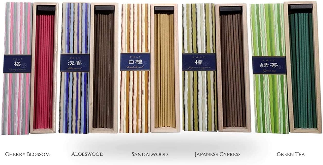 nippon kodo iTakara Kayuragi Incense Collection | Japan Classics Bundle 40x5 | Floral and Aromatic Wood Scents for Relaxation, Meditation, Prayer, Reading, Yoga | Clean Burning, Pure Scent